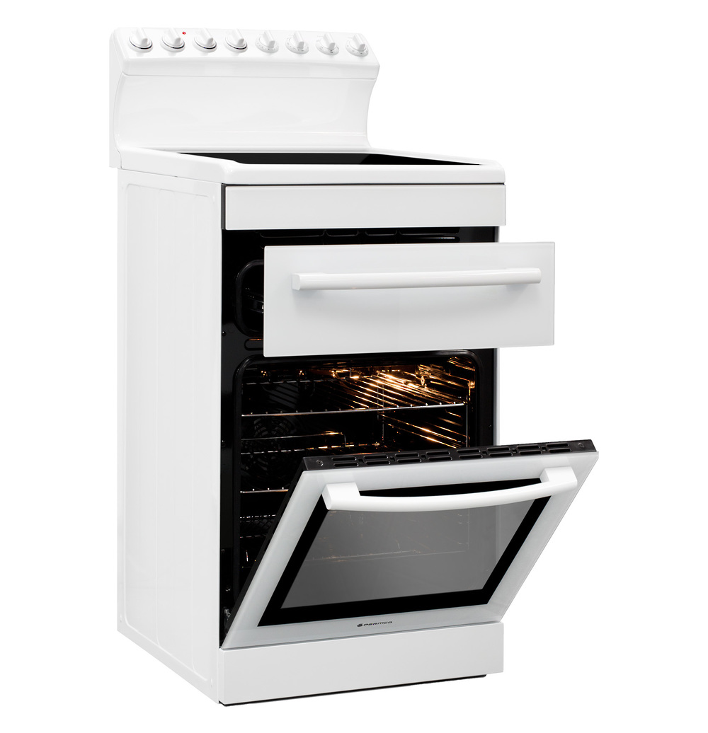 PARMCO 54CM WHITE STOVE W/CERAMIC C/TOP *NEW*