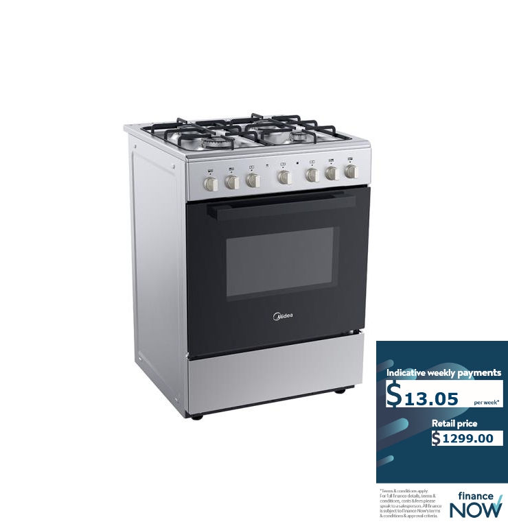 MIDEA 60CM S/S GAS-ELECTRIC STOVE *NEW*