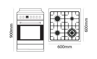 PARMCO 60CM S/S GAS-ELECTRIC STOVE *NEW*