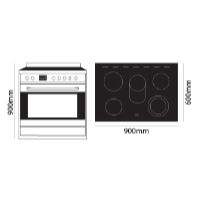 PARMCO 90CM S/S ELECTRIC STOVE *NEW* 7YR WTY!