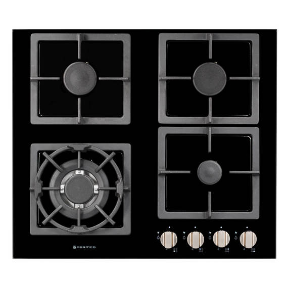 PARMCO 60CM BLK GLASS GAS HOB *NEW* 7YR WTY!