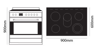 PARMCO 90CM S/S ELECTRIC STOVE *NEW* 7YR WTY!