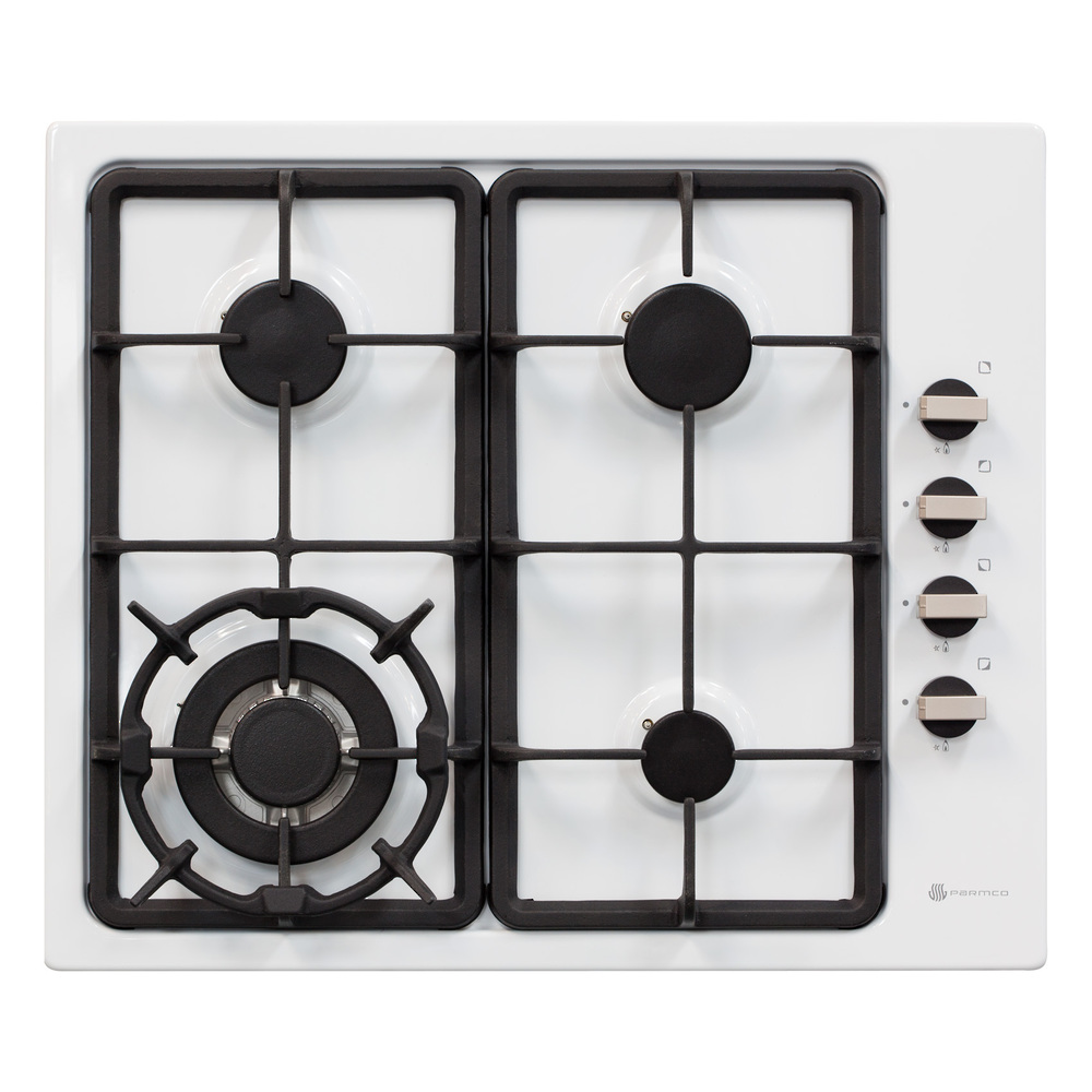 PARMCO 60CM WHITE GAS HOB *NEW* 7YR WTY!